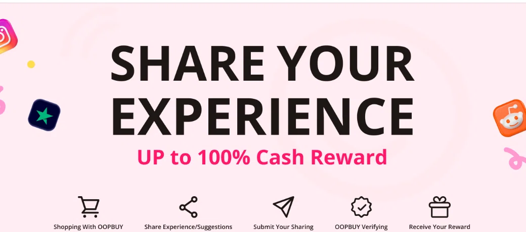 Share Your Experience program page offering up to 100 percent cash reward with a five-step flow from shopping to receiving the reward