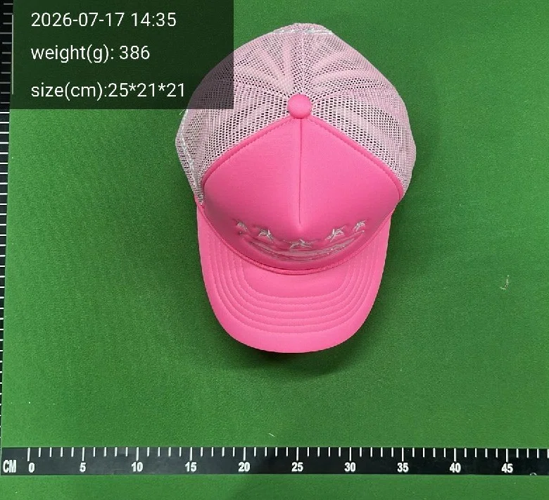 Oopbuy inspection photograph of a cap showing the date, recorded weight and package dimensions